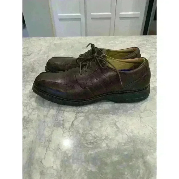 Nunn Bush Men's Comfort Gel Brown Square Toe Dress Shoes lace up size 11.5M - Picture 1 of 6